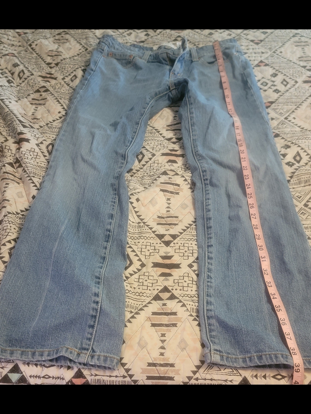 Levi's Light Blue Denim Bootcut Jeans with Gold Stitching